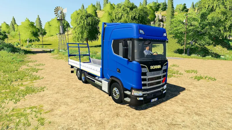 Грузовик Scania S580 и прицеп для тюков v 1.3