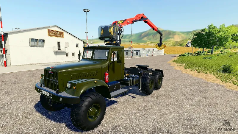 Кран Kraz 255B манипулятор с прицепом v 1.0
